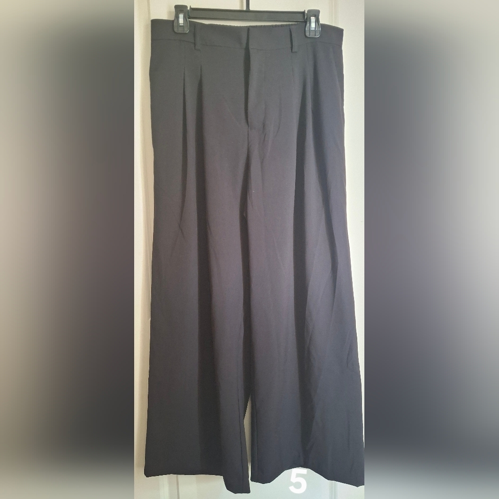 Laundry By Shelli Segal Black Dress Pants Wide Leg Sz L Formal Party Oficce